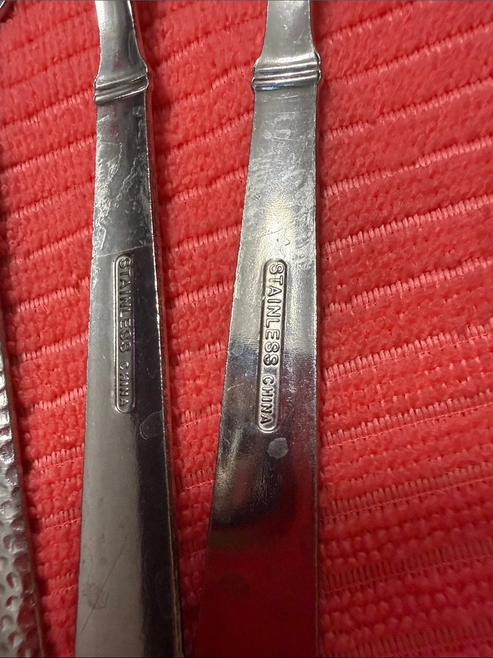 Hammered  Stainless Steel Teaspoons - Set of 8